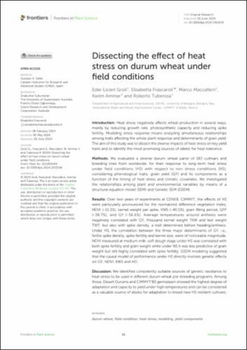 Dissecting the effect of heat stress on durum wheat under field conditions