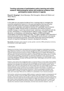 Tracking outcomes of participatory policy learning and action research: methodological issues and empirical evidence from participatory bylaw reforms in Uganda