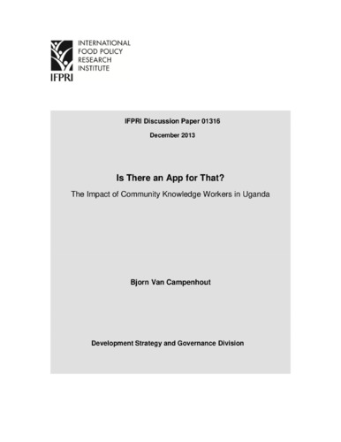Is there an App for that? The impact of community knowledge workers in Uganda
