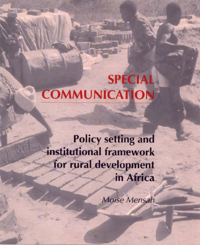 Policy setting and institutional framework for rural development in Africa