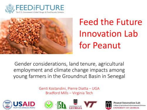 WE5.1: Gender considerations, land tenure, agricultural employment and climate change impacts among young farmers in the Groundnut Basin in Senegal