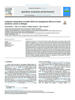 Landscape composition overrides field level management effects on maize stemborer control in Ethiopia