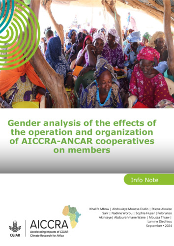 Gender analysis of the effects of the operation and organization of AICCRA-ANCAR cooperatives on members