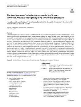 The abandonment of maize landraces over the last 50 years in Morelos, Mexico: a tracing study using a multi-level perspective