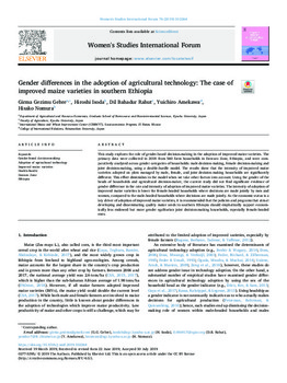 Gender differences in the adoption of agricultural technology: the case of improved maize varieties in southern Ethiopia