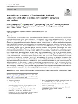 A model-based exploration of farm-household livelihood and nutrition indicators to guide nutrition-sensitive agriculture interventions