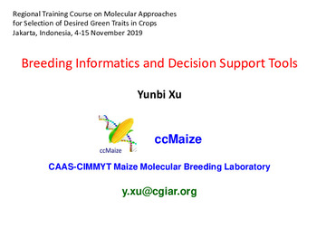 Breeding informatics and decision support tools