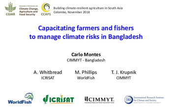 Capacitating farmers and fishers to manage climate risks in Bangladesh