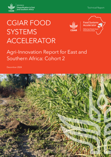 CGIAR Food Systems Accelerator: agri-innovation report for East and Southern Africa - cohort 2