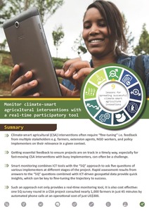 Monitor climate-smart agricultural interventions with a real-time participatory tool