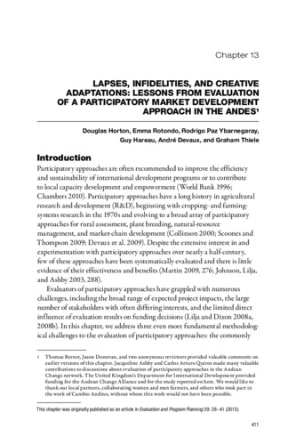 Lapses, infidelities, and creative adaptations: Lessons from evaluation of a participatory market development approach in the Andes
