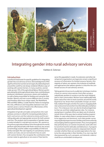 Integrating gender into rural advisory services