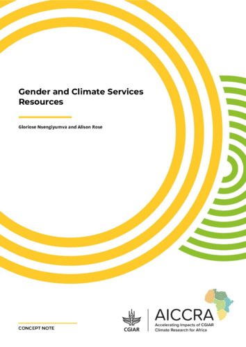 Gender and Climate Services Resources