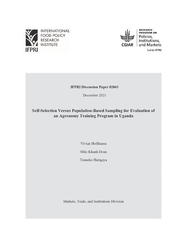 Self-selection versus population-based sampling for evaluation of an agronomy training program in Uganda
