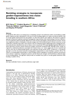 Revisiting strategies to incorporate gender-responsiveness into maize breeding in southern Africa