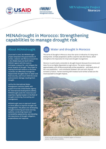 MENAdrought in Morocco: strengthening capabilities to manage drought risk