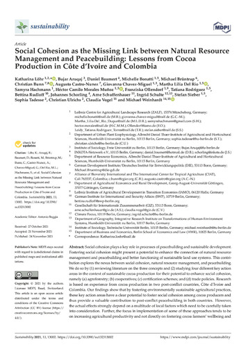 Social cohesion as the missing link between natural resource management and peacebuilding: Lessons from cocoa production in Côte d’Ivoire and Colombia