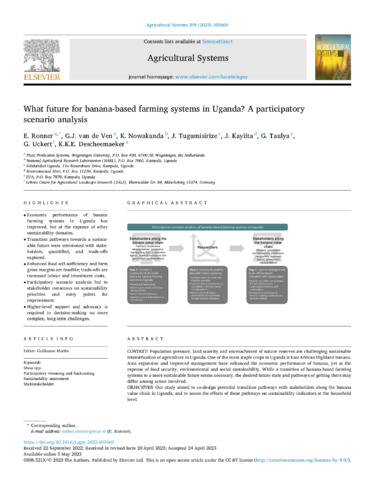 What future for banana-based farming systems in Uganda? A participatory scenario analysis