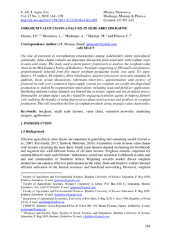 Sorghum value chain analysis in semi-arid Zimbabwe