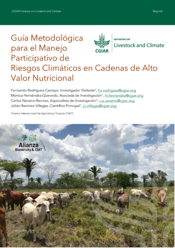 Guía metodológica para el manejo participativo de riesgos climáticos en cadenas de alto valor nutricional