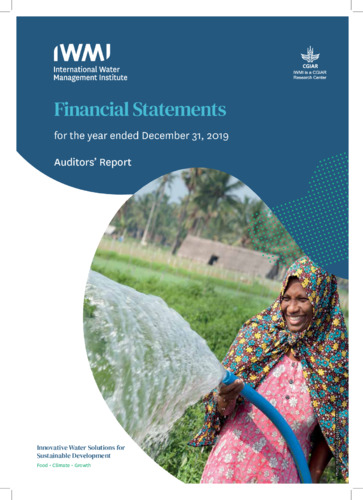 IWMI Financial Statements for the year ended  December 31, 2019 - Auditor’s Report