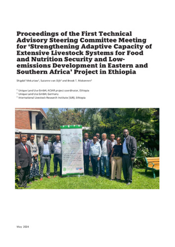 Proceedings of the First Technical Advisory Steering Committee Meeting for ‘Strengthening Adaptive Capacity of Extensive Livestock Systems for Food and Nutrition Security and Low-emissions Development in Eastern and Southern Africa’ Project in Ethiopia