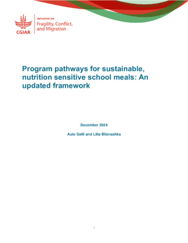 Program pathways for sustainable, nutrition sensitive school meals: An updated framework