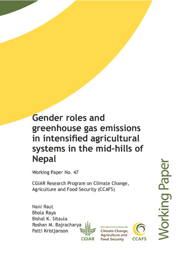 Gender roles and greenhouse gas emissions in intensified agricultural systems in the mid-hills of Nepal