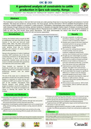 A gendered analysis of constraints to cattle production in Ijara Kenya