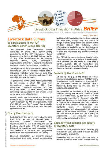 Livestock data survey of participants in the 12th livestock donor group meeting