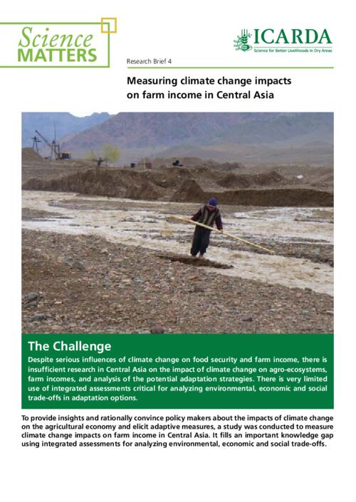Measuring climate change impacts on farm income in Central Asia | CGIAR ...