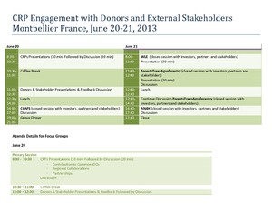 Agenda -June 20-21, 2013 - CGIAR Research Program Engagement with Donors and External Stakeholders