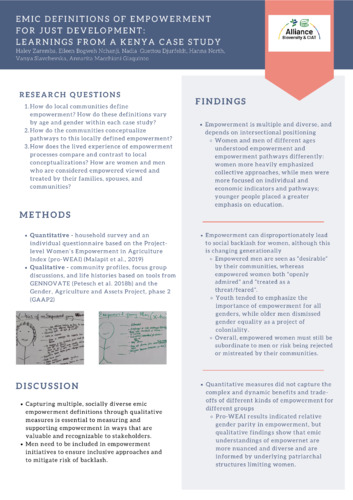 EMIC definitions of empowerment for just development: Learnings from a Kenya case study