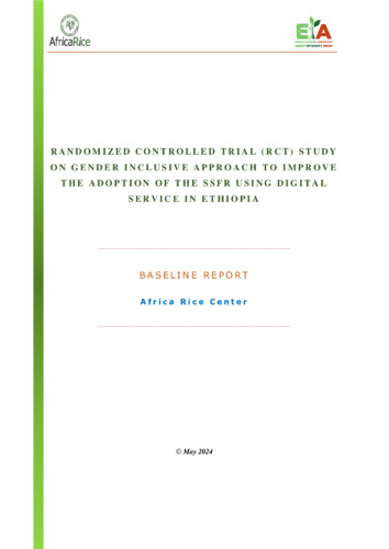 Randomized controlled trial (rct) study  on gender inclusive approach to improve  the adoption of the SSFR using digital  service in ethiopia