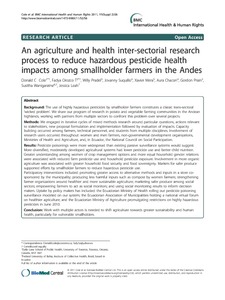 An agriculture and health inter-sectorial research process to reduce hazardous pesticide health impacts among smallholder farmers in the Andes