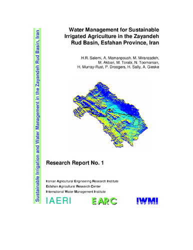 Water management for sustainable irrigated agriculture in the Zayandeh Rud Basin, Esfahan Province, Iran
