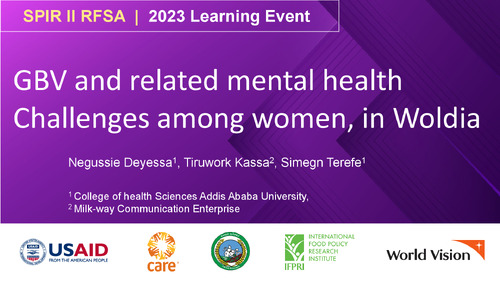 GBV and related mental health Challenges among women, in Woldia