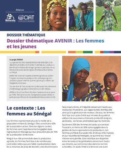 Dossier thématique AVENIR : Les femmes et les jeunes