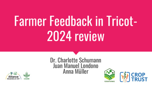 Farmer feedback in Tricot - 2024 review.