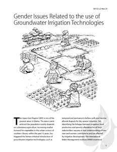 Gender Issues Related to the use of Groundwater Irrigation Technologies