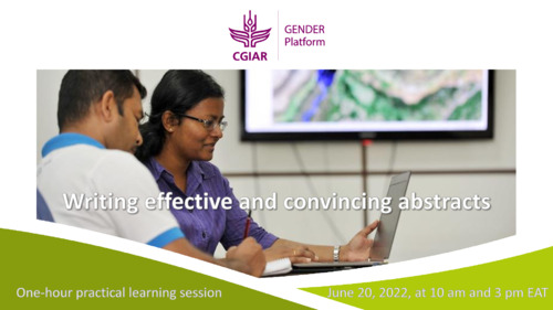 Writing effective and convincing abstracts