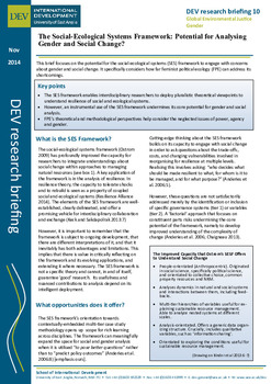 The Social-ecological systems framework: Potential for analysing gender and social change