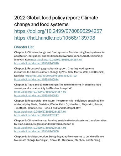 2022 Global food policy report: Climate change and food systems