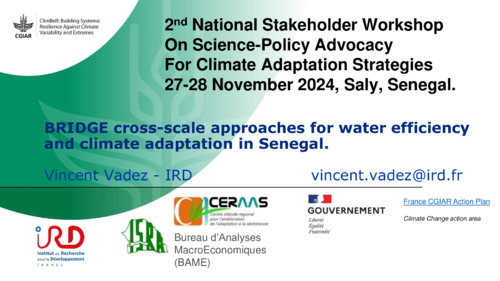 BRIDGE cross-scale approaches for water efficiency andclimate adaptation in Senegal