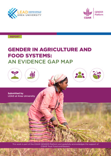 Gender in agriculture and food systems: An Evidence Gap Map