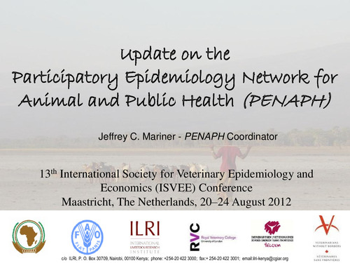 Update on the Participatory Epidemiology Network for Animal and Public Health (PENAPH)