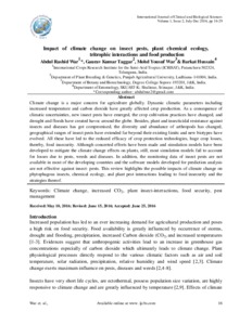 Impact of climate change on insect pests, plant chemical ecology, tritrophic interactions and food production