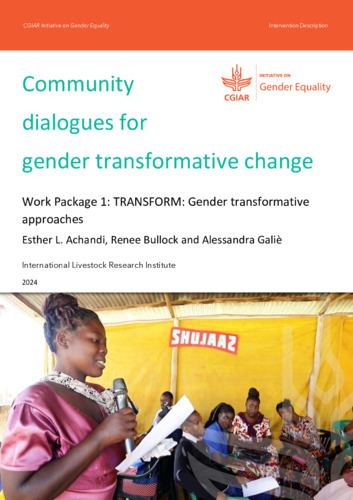 Community dialogues for gender transformative change