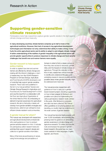 Supporting gender-sensitive climate research