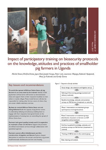 Impact of participatory training on biosecurity protocols on the knowledge, attitudes and practices of smallholder pig farmers in Uganda